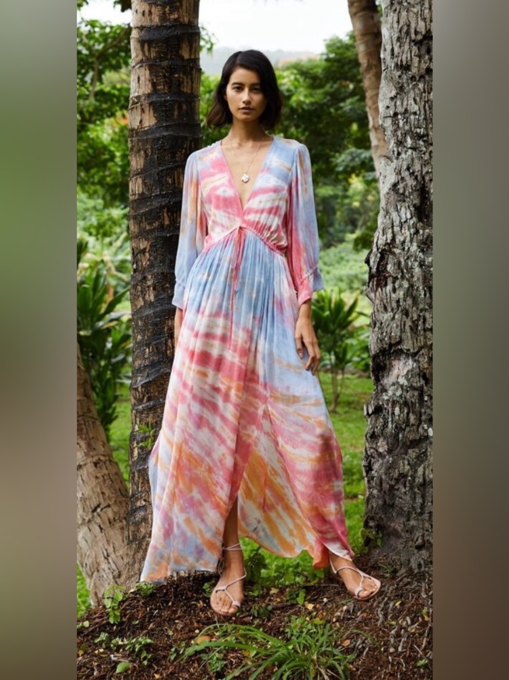 Young Fabulous & Broke Dress Ombre cinched sleeve medium like new